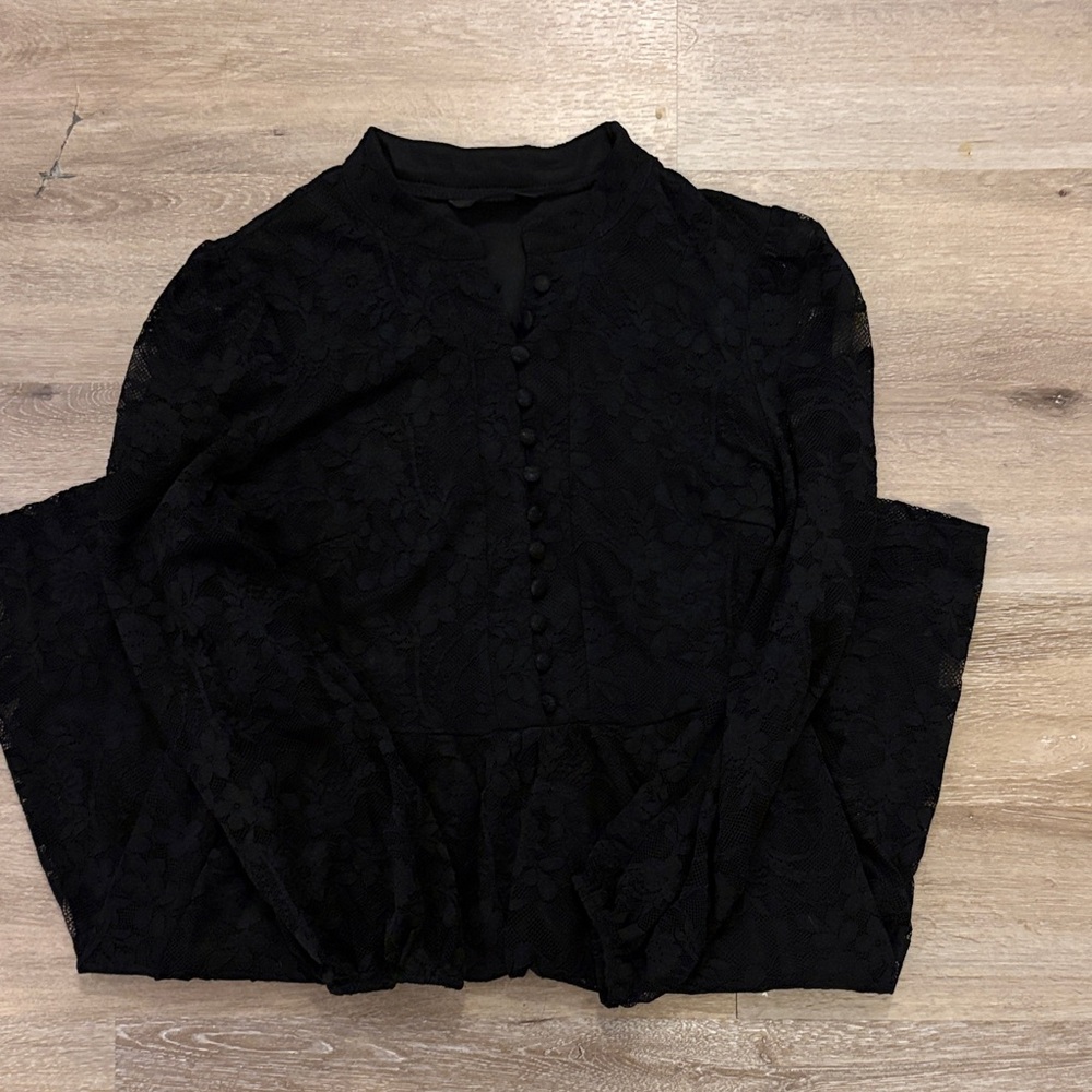 Elegant Black Lace Midi Dress